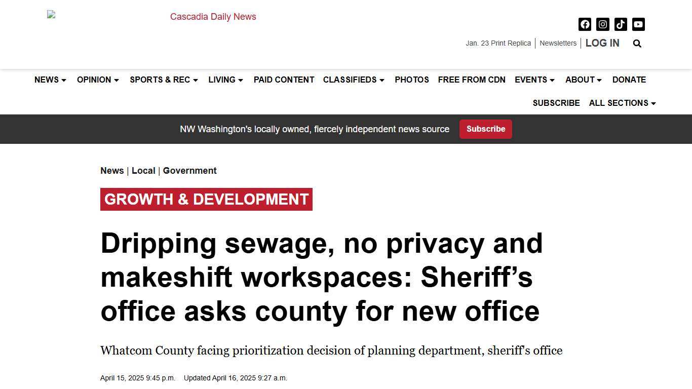Dripping sewage, no privacy and makeshift workspaces: Sheriff's office asks county for new office Cascadia Daily News